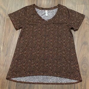 LuLaRoe Brown Leopard Print Short Sleeve Top